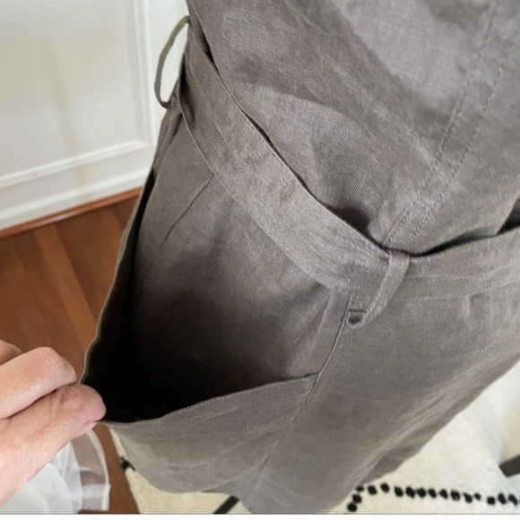 Animale Mocha Linen Asymmetrical Zip Sheath Dress Bucket Pockets 8 modern - Picture 8 of 13